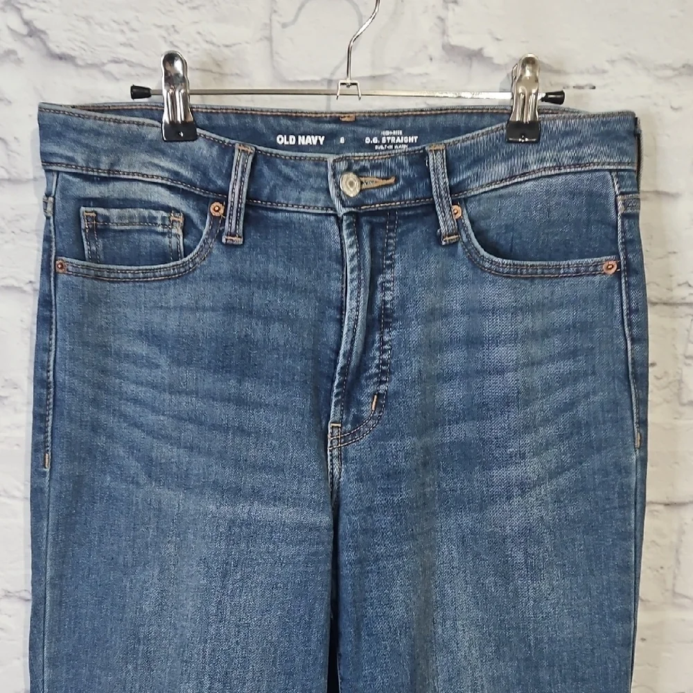 Old Navy Women's O.G. Straight Leg Jeans - Classic Denim - Picture 3 of 5